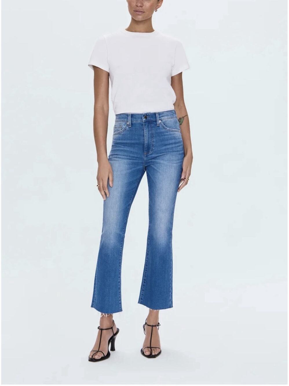 NEW Pistola Denim Lennon High-Rise Cropped Bootcut Jeans 25